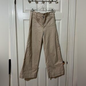LOFT Beige Corduroy Wide Leg Pants